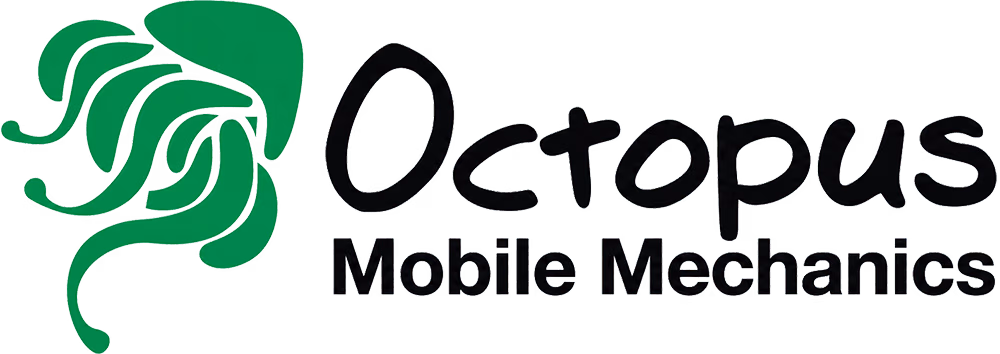 Octopus Mobile Mechanics Green stylized octopus icon next to black text reading Octopus Mobile Mechanics.
